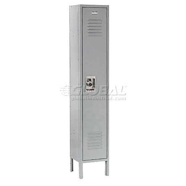 Global Industrial 1-Tier 1 Door Locker, 12Wx15Dx60H, Gray, Assembled 968252GY